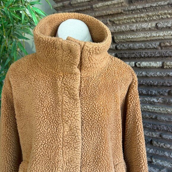 Billabong Rust Orange Brown Sherpa Fleece Casual Jacket Snaps Size Medium - Picture 7 of 9